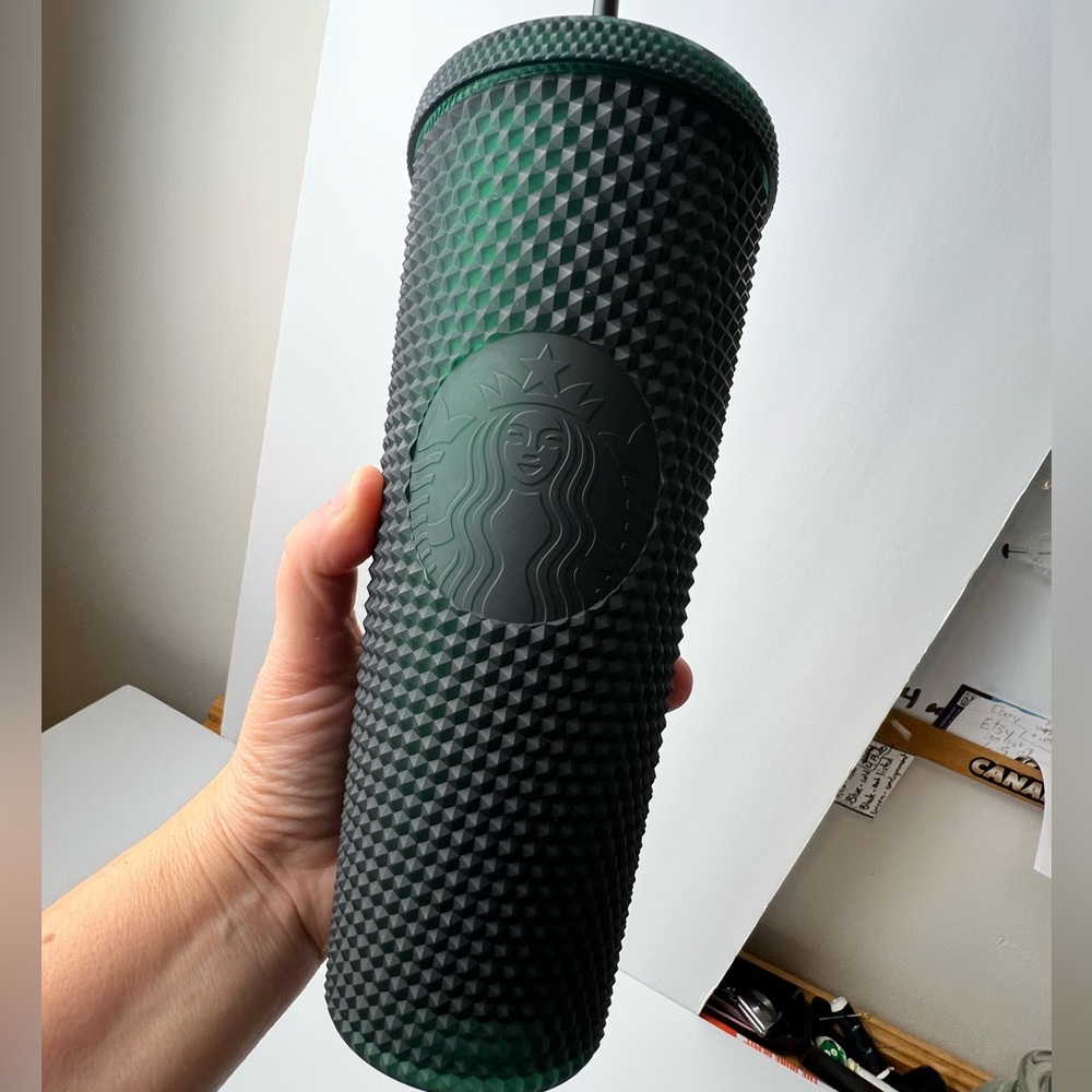 Starbucks Dark Green Studded Matte Jelly Tumbler Venti 24oz 2021 Collectible